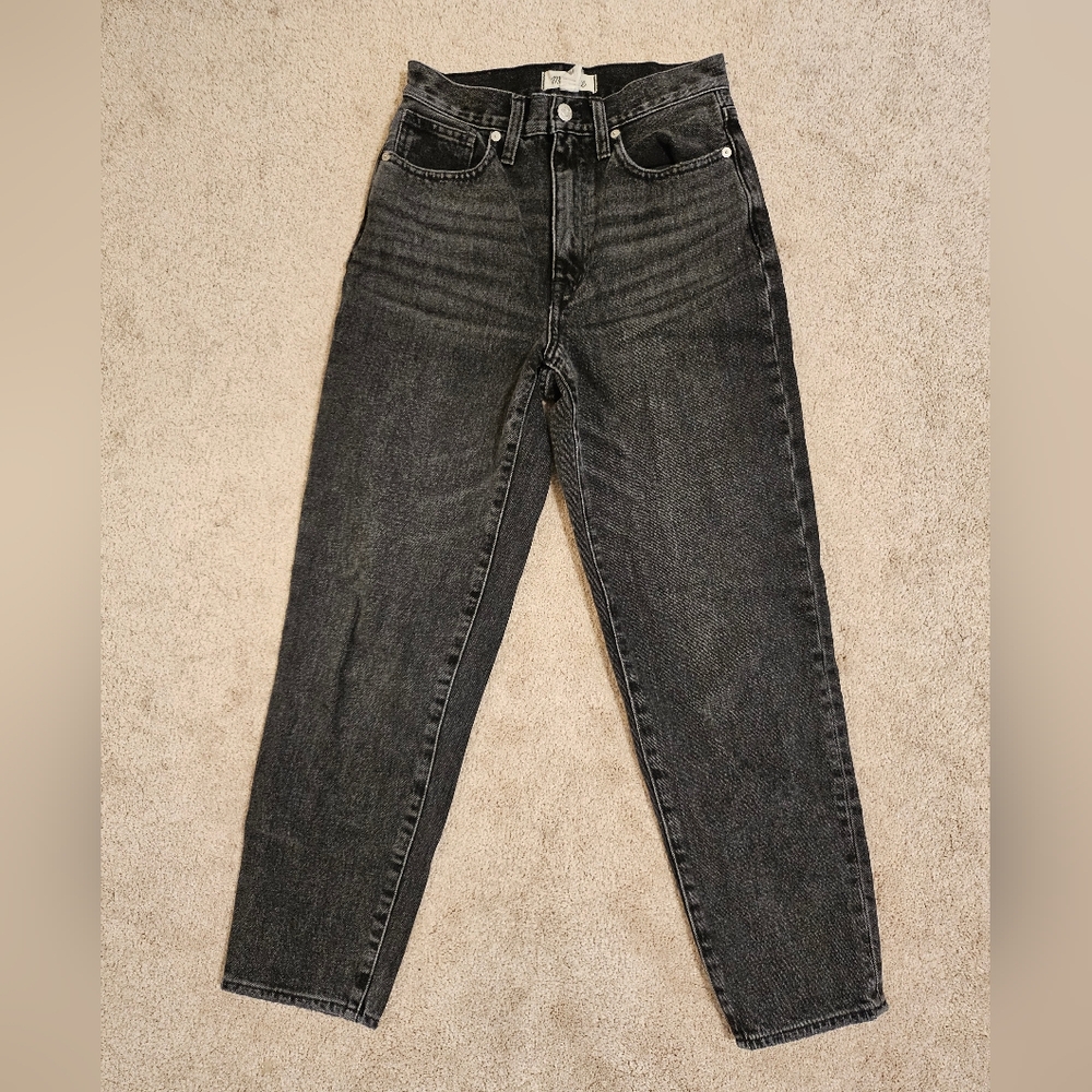 Madewell Baggy Tapered Jeans Washed Black Grey 24